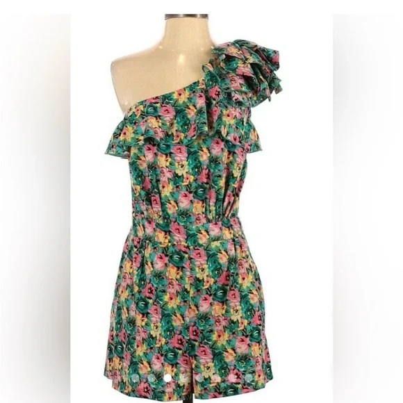 Floral One-Shoulder Romper - Picture 3 of 7